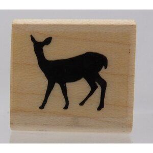 Doe Silhouette Stamp Stampscapes 229A ©KJN2000 Deer Nature Small Stamp